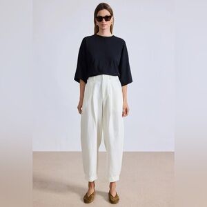 Apiece Apart Bari Crop Trouser in Cream